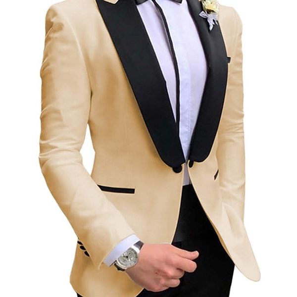 

men's suits blazers bespoke wedding dress suit champagne groom tuxedos groomsmen man suits slim fit mens wedding /business/groom suits, White;black