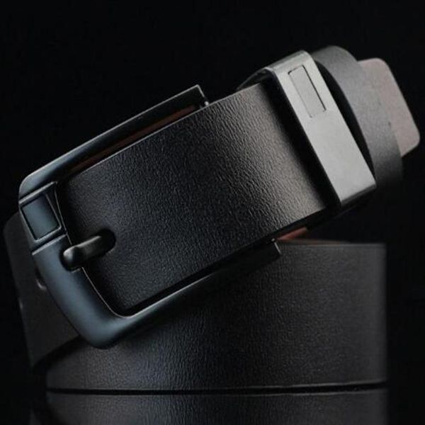 

2019 fashion belt leather men belt good quality smooth buckle mens belts for women belt jeans strap3316, Black;brown