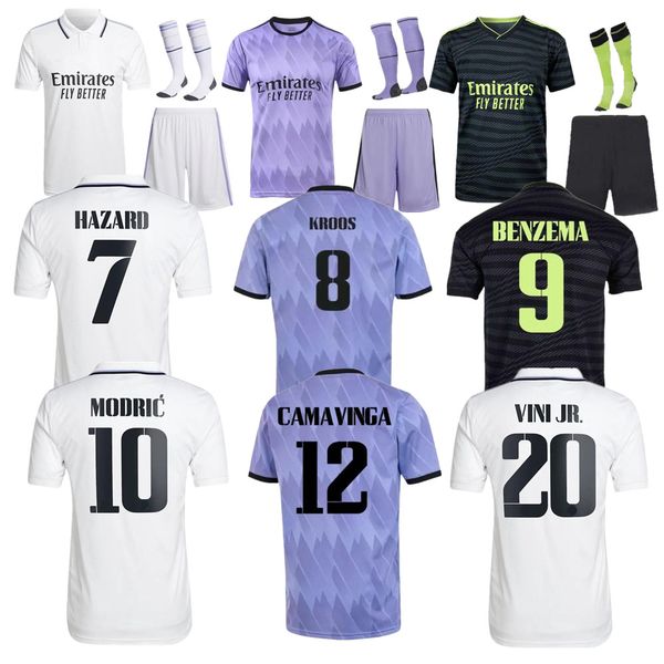 

2022 2023 benzema finals soccer jersey 22 23 football shirt vini jr camavinga tchouameni real madrids valverde hazard asensio modric camiset, Black