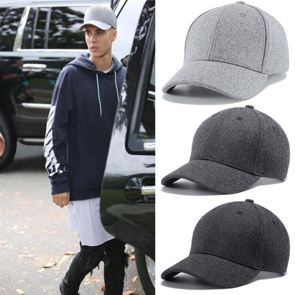

cap black gray men big head baseball color peaked cap with large size circumference 55-62cm wool hip hop hat286s, Blue;gray
