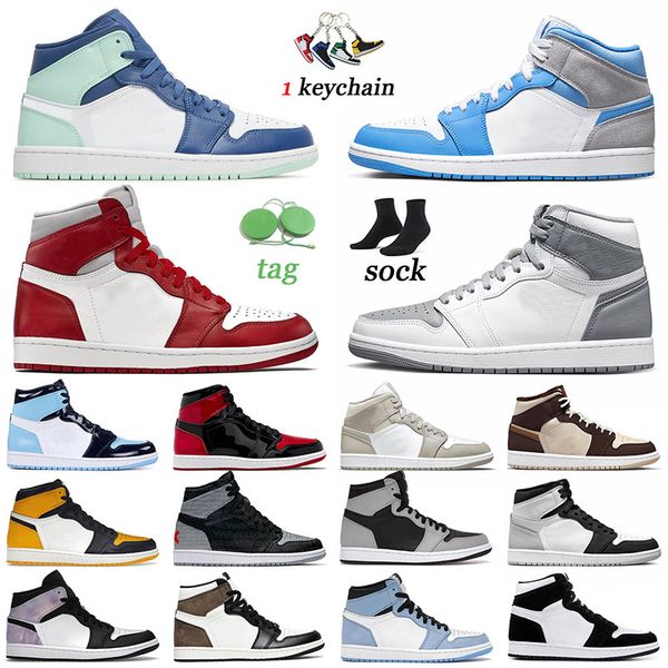 

ale 1 basketball shoes original og 1s stealth university blue mint high og yellow toe diamond sports women men trainers jumpman sneakers den