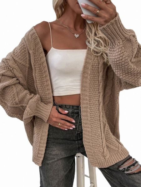 

women's sweaters cable knit drop shoulder cardigan x04b#, White;black