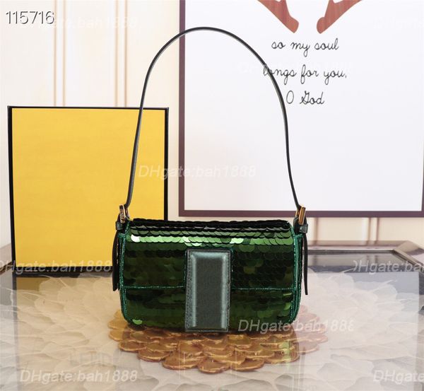 

2023 new women's bag 5a fashion designer flip bags mini sequin embroidery underarm bag detachable handle hand bag804
