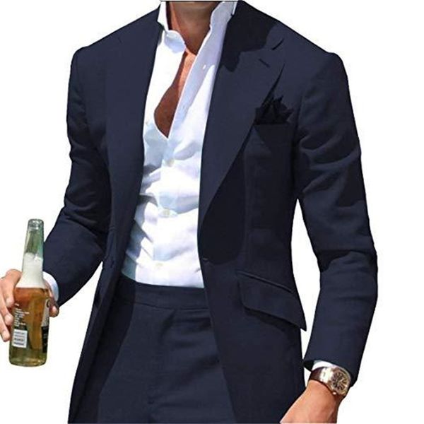 

men's suits blazers business casual mens suits one button groom prom party tuxedos custom made blazer jacket pants 2 pieces wedding cos, White;black