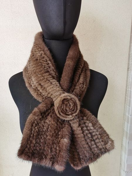

real mink scarf women's collar winter warm scarf shawl wrap brown, Blue;gray