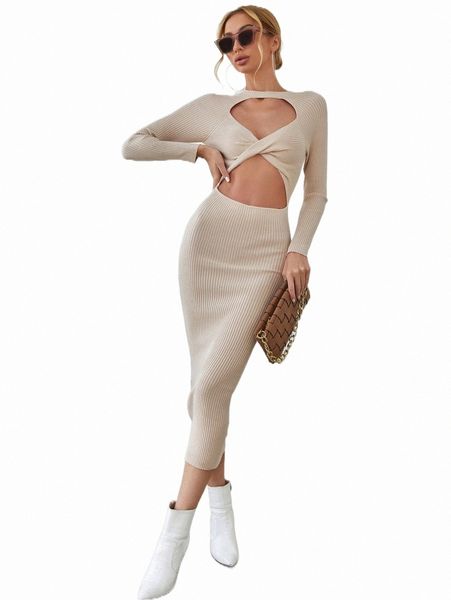 

women's sweaters raglan sleeve twist cutout front sweater dress i3gg#, White;black