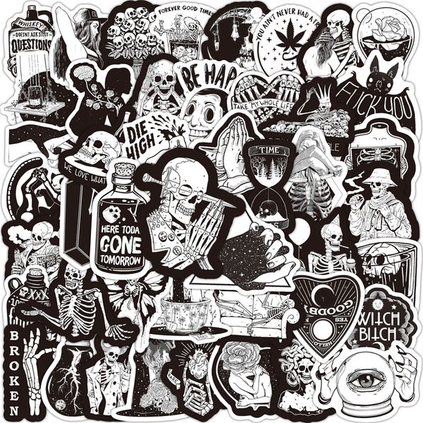 

50pcs halloween stickers gothic skull graffiti stickers for lapskateboard motorcycle decals