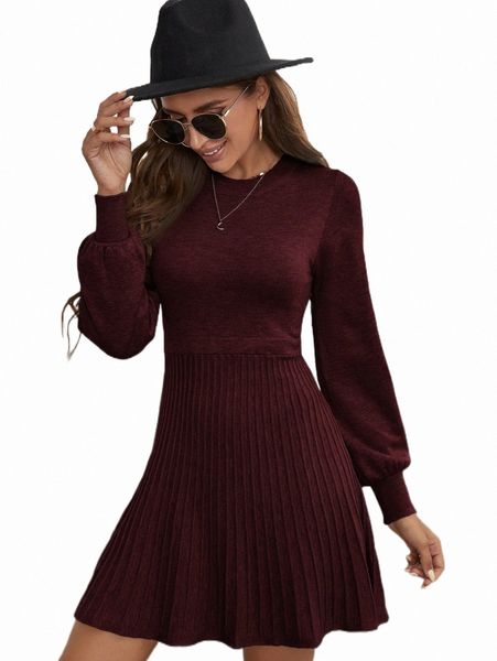 

women's sweaters lantern sleeve ribbed knit sweater dress m7jx#, White;black