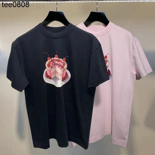 

tee king aw spring and summer new ins net red cake t-shirt loose and thin men and women lovers fashion, White