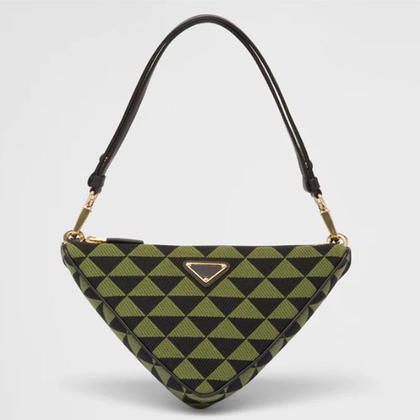 

triangle axillary clutch bags women handbag wallet messengers shoulder bags enamel metal letters removable leather handle zipper detachable