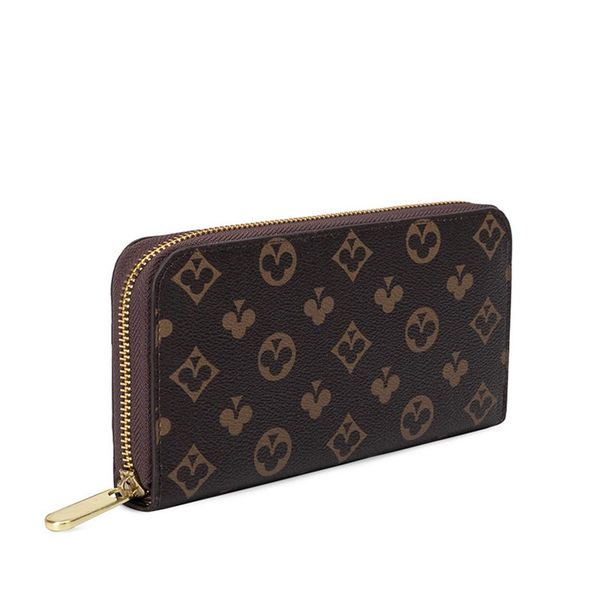 

fashion women clutch wallet genuine leather wallet single zipper wallets lady ladies long classical purse with orange box card 60017186e, Red;black