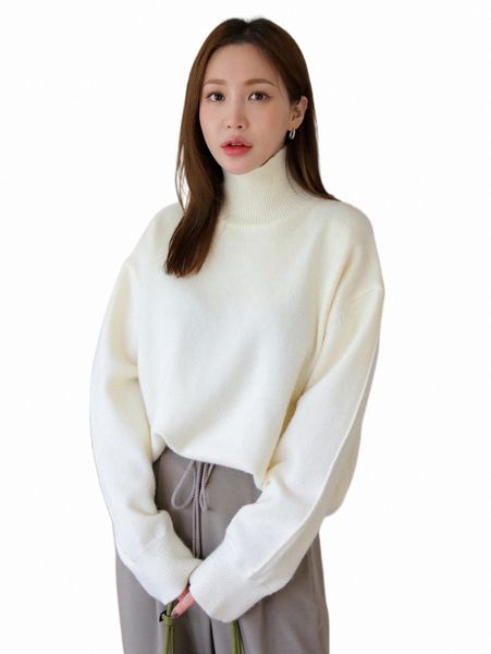 

women's sweaters dazy high neck drop shoulder sweater 86r7#, White;black