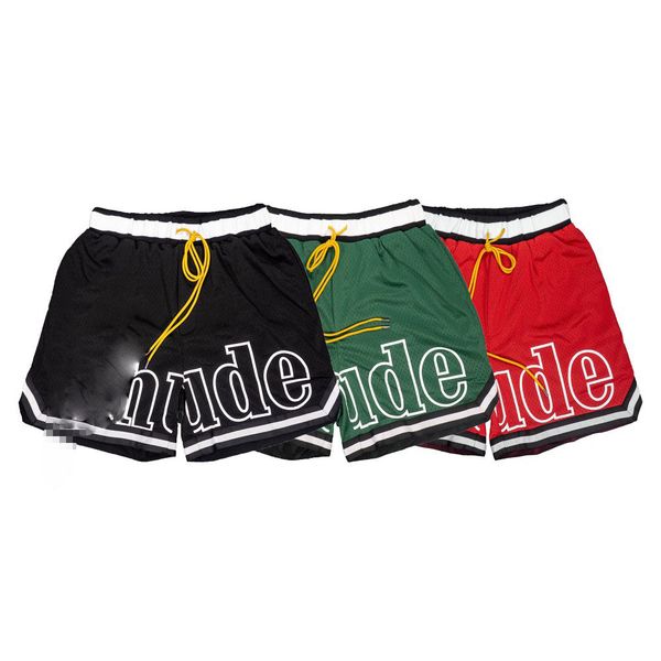 

men's shorts summer high street breathable mesh retro hip hop shorts, White;black