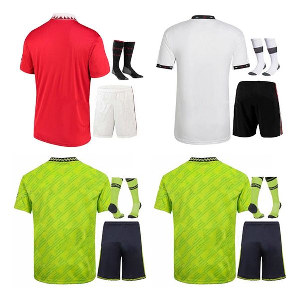 

22/23 sancho soccer jersey bruno fernandes lingard pogba rashford 2022 2023 home away third men football shirt training top, Black