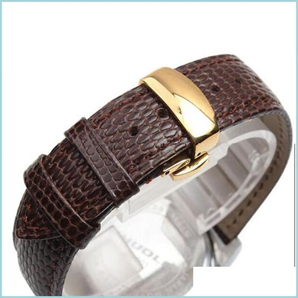 

watch bands black brown lizard pattern genuine leather 18 20 22 24 mm watche band strap belt watchband folding clasp / bu watches2022 dh0b3