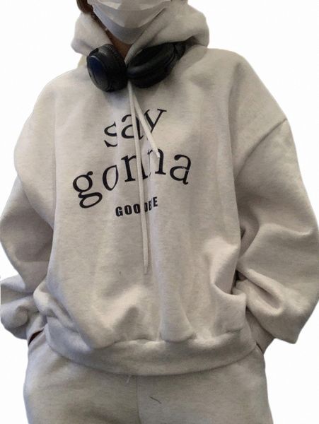 

women's hoodies & sweatshirts dazy letter graphic drop shoulder drawstring thermal hoodie s8wt#, Black