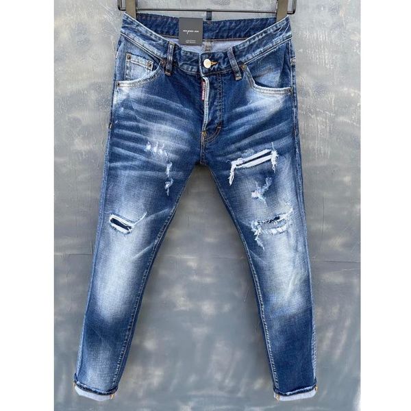 

wholesale- italian rose embroidered jeans 2022 new designer menjeans slim fit mens printed jeans biker denim pants ayk, Blue