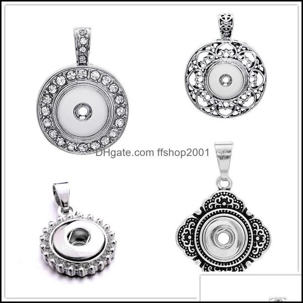 

pendant necklaces sier color snap button jewelry pendant fit 12mm snaps buttons necklace for women men noosa drop delivery 2021 neckl dh1zj, Silver