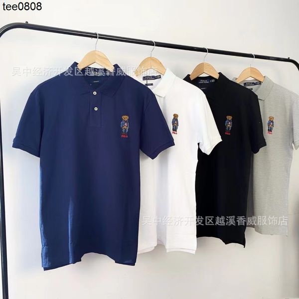 

22ss summer new designer polo shirt men's embroidered polo shirt short sleeve, White;black