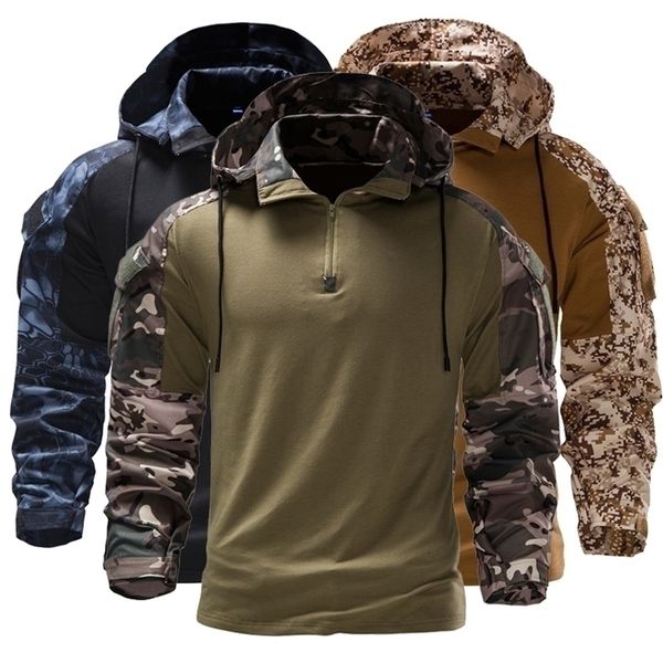 

mens hoodies sweatshirts mens military camouflage tactical longsleeved tshirt fashion hooded camouflage longsleeved sweatershirt eu size 220, Black