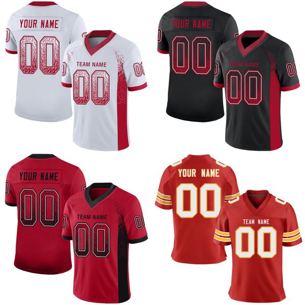

2022 fashion american football jersey custom full sublimation your team name/number breathable cool soft tee shirts for adults/youth big siz, Black