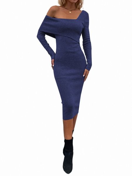 

women's sweaters asymmetrical neck bodycon sweater dress f8vi#, White;black