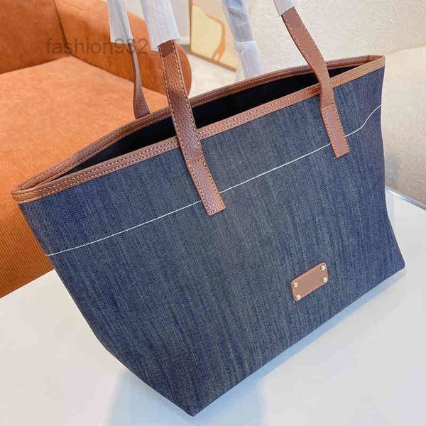 

evening bags denim tote bags women high capacity handbag shoulder bagss leather luxury designer crossbody female shopping packs 220326