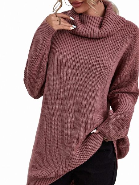 

women's sweaters cowl neck drop shoulder sweater 34h7#, White;black