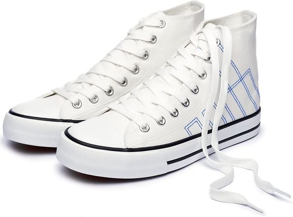 

blu.white womens high canvas sneakers classic canvas shoes casual for walking