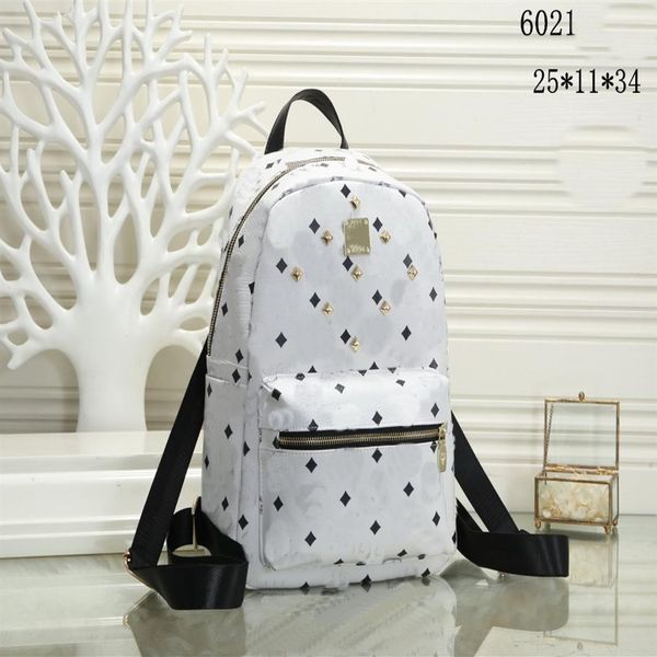 

leather style student travel backpack men women rivet backpacks famous handbag designer girls boys fashion school bags285m