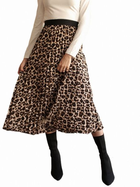 

skirts frenchy leopard print pleated skirt 2022 new a27l#, Black