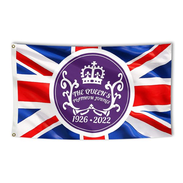

3x5 ft queen elizabeth mourning flag union jack flag with brass grommets for indoor outdoor sports events street party festivals