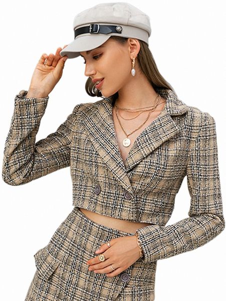

women's down & parkas simplee lapel collar double breasted crop overcoat 86ki#, Black