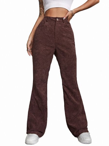 

women's pants & capris high waist corduroy flare leg pants a6ip#, Black;white