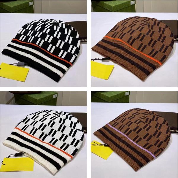 

designer hat classic autumn winter beanie hats men women fashion knitted cap autumn outdoor warm skull caps fitted buckets bonnet, Black;white