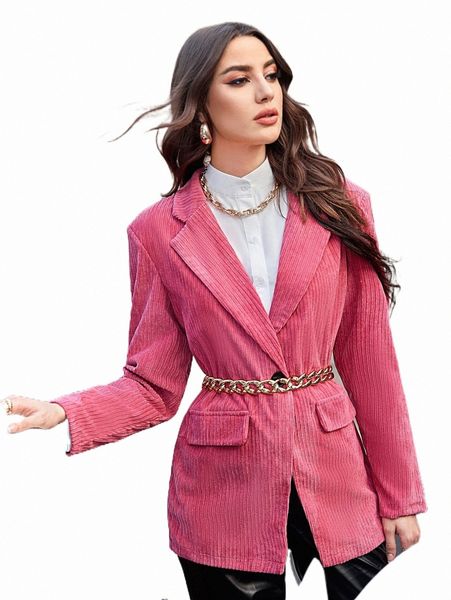 

women's two piece pants x farah single button belted corduroy blazer x0od#, White