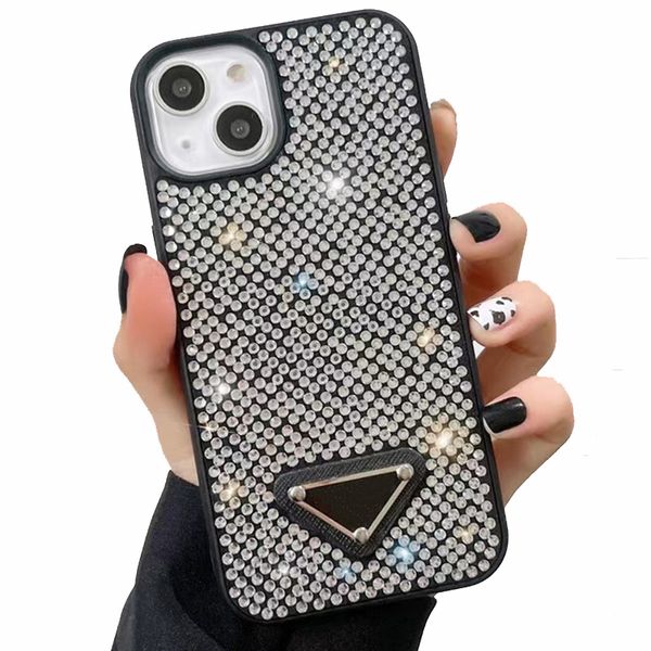 

Fashion Full Diamond Phone Cases for iphone 14 14pro 14plus 13 13pro 12 12pro 11 pro max Designer Luxury Cellphone Cover Case, Black