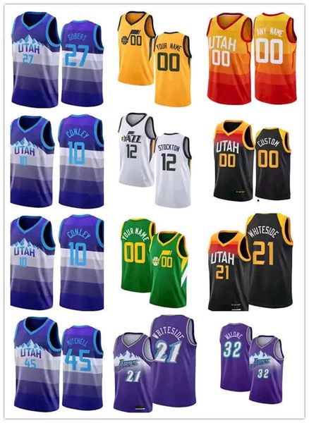

75th custom mens womens utah''jazz''jersey 3 trent forrest 8 rudy gay 33 elijah hughes 81 miye oni basketball jerseys, Black;red