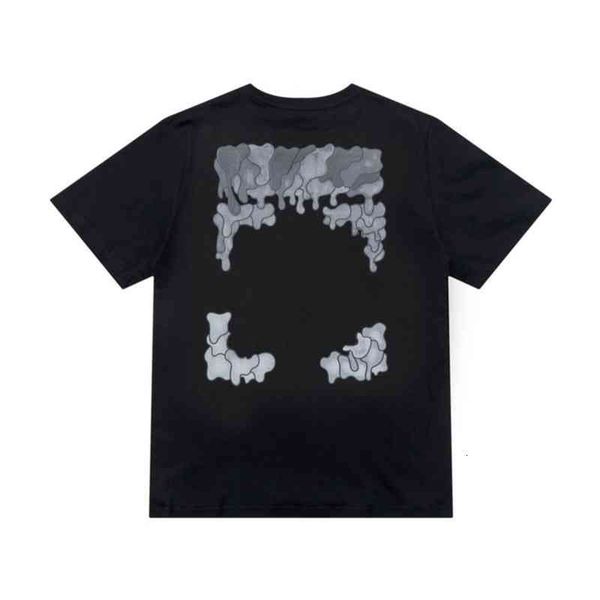 

fashion offs mens brand t shirts designer classic back arrow melt luxury 3d letter print casual loose clothing women top, White;black