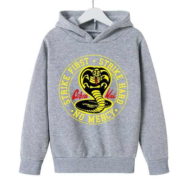 

cobra kai hoodies boy girl sweatshirts harajuku hooded cobra kai casual pullovers children kid hoodie252f, Black