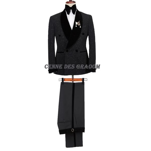 

men's suits blazers cenne des graoom formalwear sparkles slim 2-piece suit cape lapel ball dinner formal dress tuxedo jacket black stit, White;black