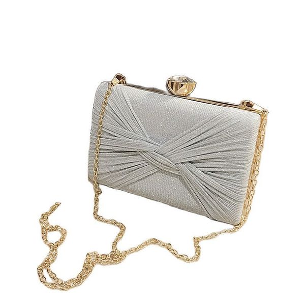 

evening bags bling bow clutch silk wedding wallets with chain party banquet purse for ladies drop mn1677 220908