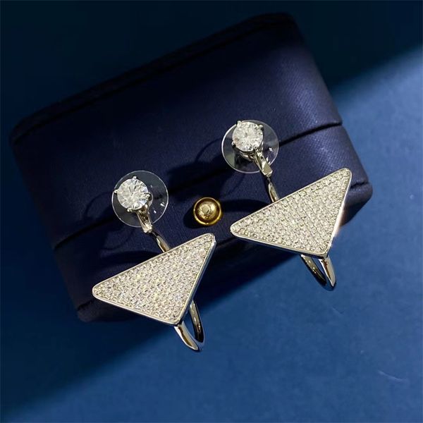 

simple charm earrings fashion silver plated luxury designers geometric triangle earring couple wedding party jewerlry vintage design accesso, Golden
