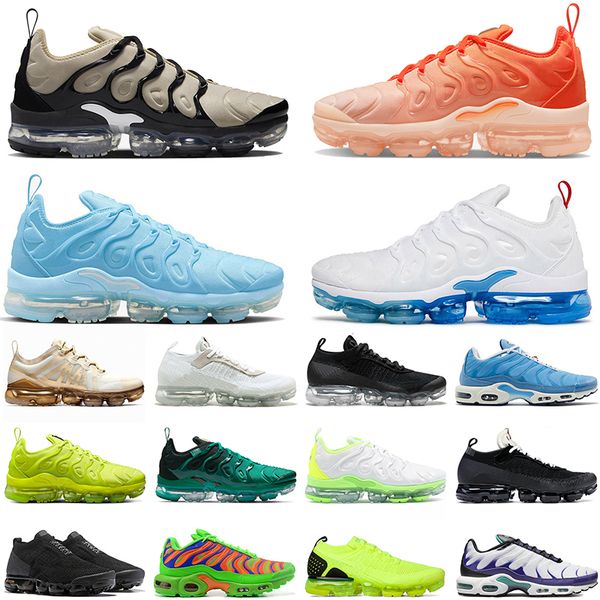 

vapour max tn plus running shoes airness vapourmax mens womens big size us 13 platform reflective black orange gradients black white sneaker, White;red