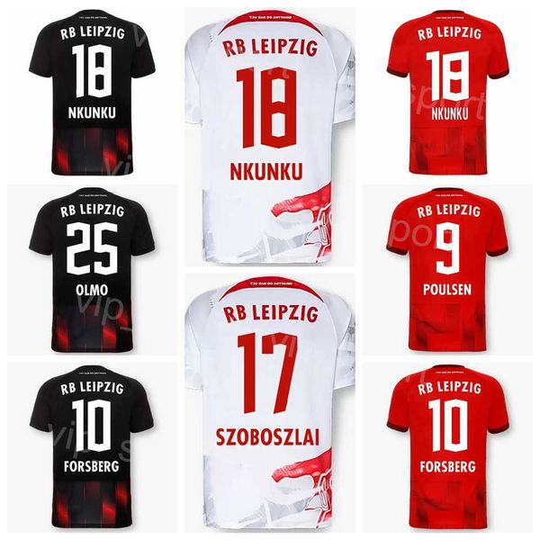 

2022-23 fc club 25 olmo soccer jersey 19 sorloth 9 poulsen 4 orban 21 brobbey 7 sabitzer 10 forsberg 18 nkunku football shirt kits for sport, Black;yellow