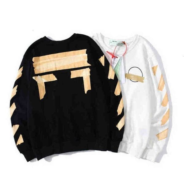 

classic mens luxury sweatshirts designer offs brands back print arrow x hoodies loose hip hop hoodie autumn winter womens, Black