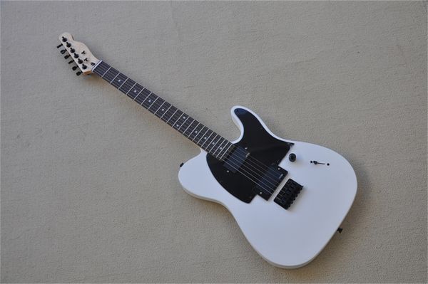

tele white electric guitar basswood body maple neck rosewood fingerboard self-locking tuners hh pickups