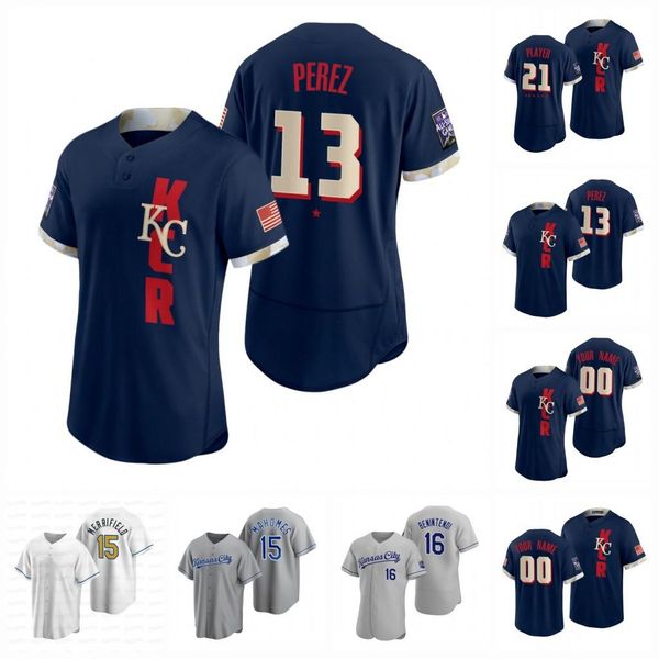 

college wear royals salvador perez 2021 all-star game jersey brady singer whit merrifield alex gordon maikel franco hunter dozier jorge sole, Black