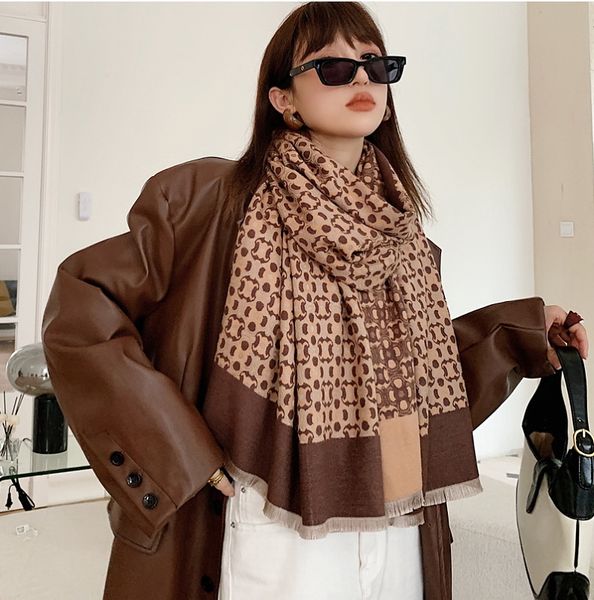 

stylish women cashmere scarf full letter printed scarves soft touch warm wraps with tags autumn winter long shawls 190x65cm, Blue;gray