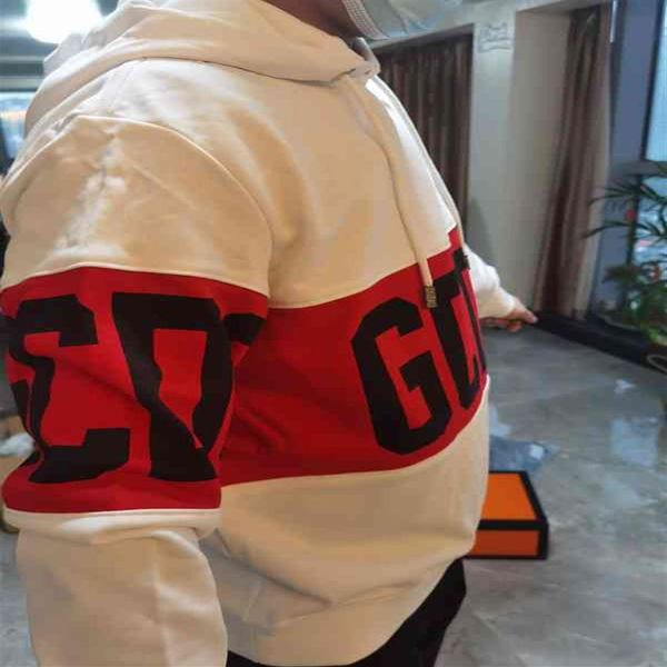 

gcds white letter printed red black contrast sweatershirt hooded trendy men's and women's hoodie w81l ttbo306c